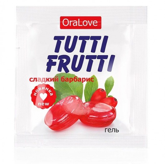 Гель-смазка Tutti-frutti со вкусом барбариса - 4 гр. - Биоритм - купить с доставкой в Абакане