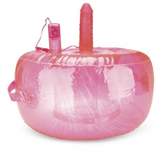 Розовая надувная подушка для секса в вибратором - Lux Fetish - купить с доставкой в Абакане