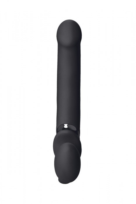 Черный безремневой вибрострапон Vibrating Bendable Strap-On L - Strap-on-me - купить с доставкой в Абакане