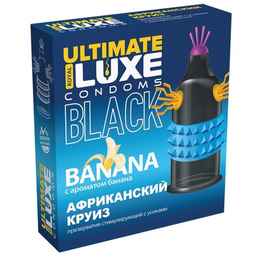 Черный стимулирующий презерватив  Африканский круиз  с ароматом банана - 1 шт. - Luxe - купить с доставкой в Абакане