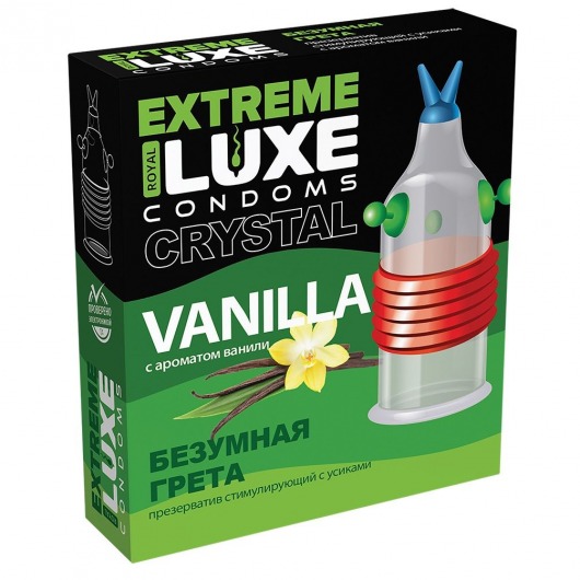 Стимулирующий презерватив  Безумная Грета  с ароматом ванили - 1 шт. - Luxe - купить с доставкой в Абакане