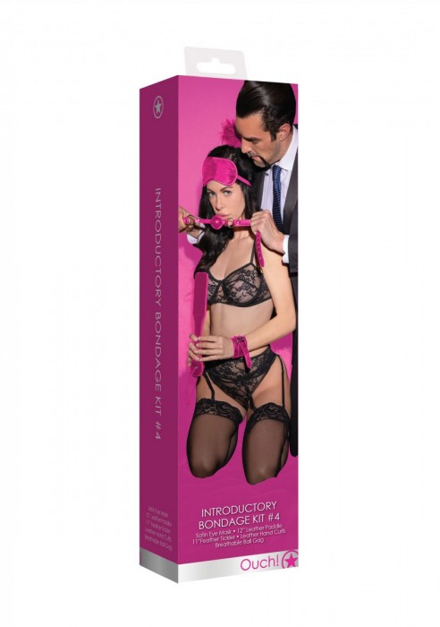 Розовый игровой набор БДСМ Introductory Bondage Kit №4 - Shots Media BV - купить с доставкой в Абакане