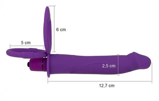 Фиолетовая вибронасадка для двойного проникновения с 2 эрекционными кольцами - 12,7 см. - OYO - купить с доставкой в Абакане