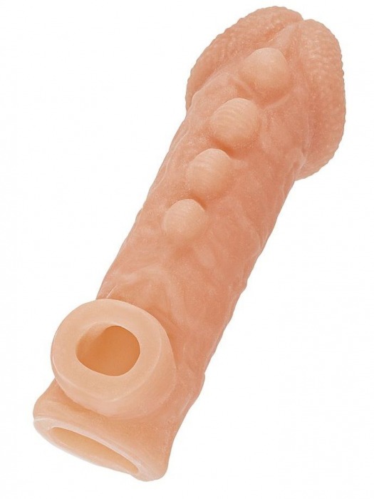 Телесная закрытая насадка с шишечками Cock Sleeve Size S - 13,8 см. - KOKOS - в Абакане купить с доставкой