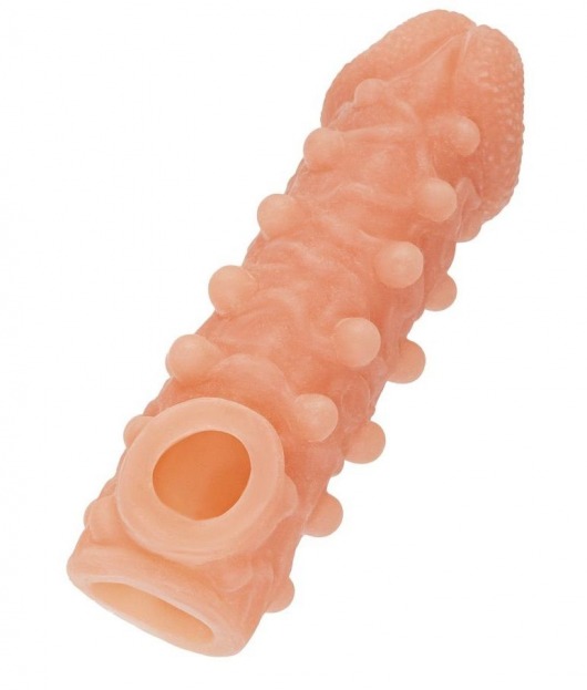 Телесная закрытая насадка с шариками Cock Sleeve Size S - 13,8 см. - KOKOS - в Абакане купить с доставкой