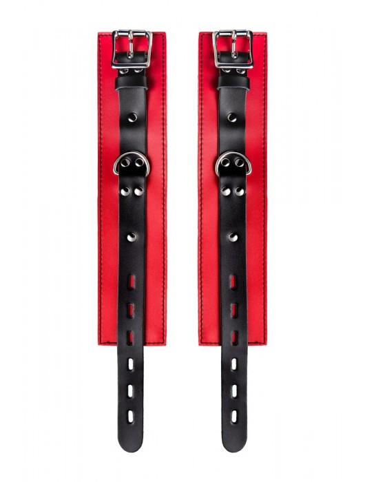 Красно-черные оковы на ноги из кожи - ToyFa - купить с доставкой в Абакане