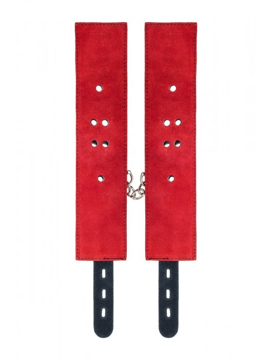 Красно-черные оковы на ноги из кожи - ToyFa - купить с доставкой в Абакане