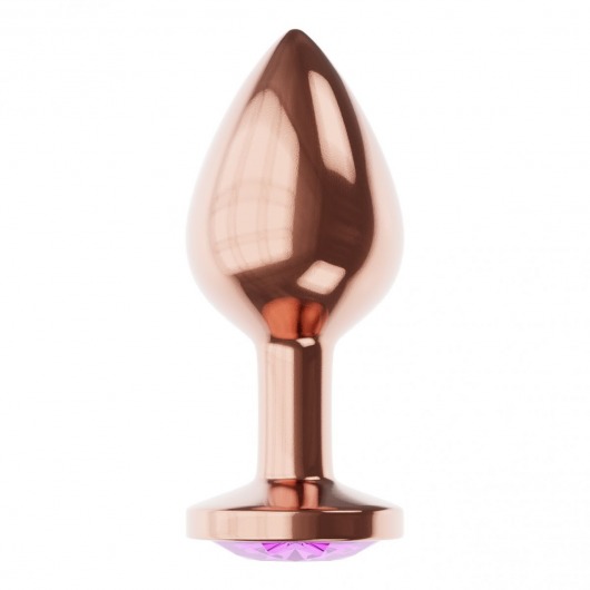 Пробка цвета розового золота с фиолетовым кристаллом Diamond Amethyst Shine S - 7,2 см. - Lola Games - купить с доставкой в Абакане