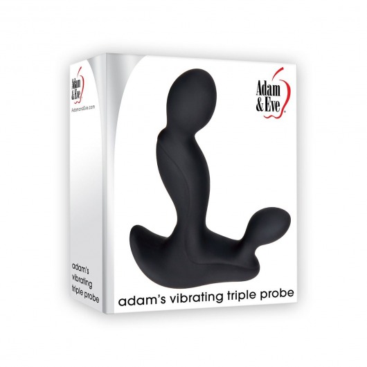 Черный вибростимулятор простаты Adam s Vibrating Triple Probe - 12,1 см. - Adam & Eve - в Абакане купить с доставкой