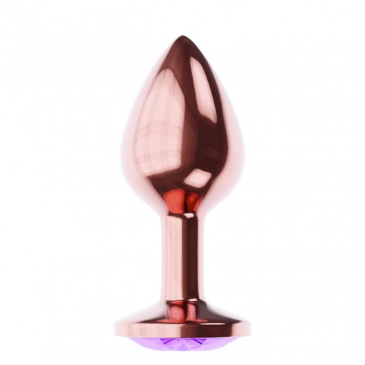 Пробка цвета розового золота с фиолетовым кристаллом Diamond Amethyst Shine L - 8,3 см. - Lola Games - купить с доставкой в Абакане