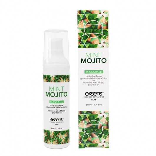 Разогревающее массажное масло с ароматом мохито Gourmet Mint Mojito - 50 мл. - Exsens - купить с доставкой в Абакане