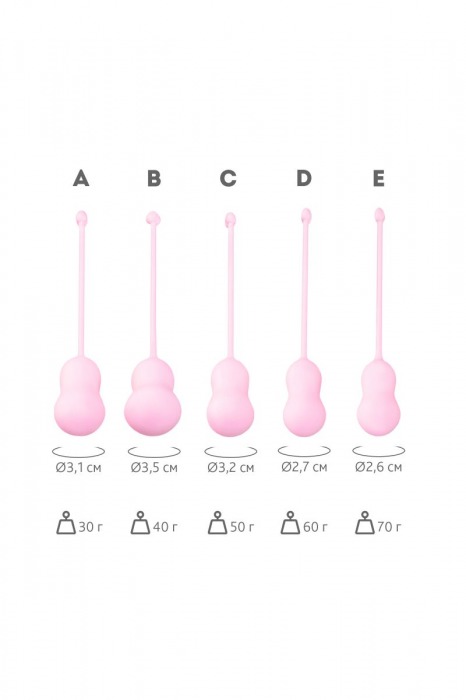 Набор из 5 розовых вагинальных шариков Tulips - ToyFa