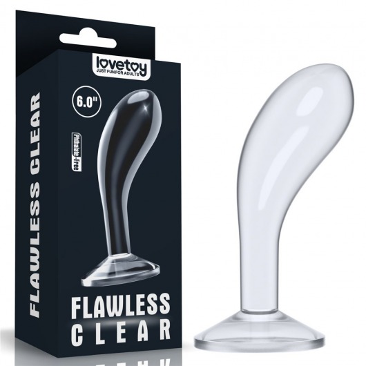 Прозрачный стимулятор простаты Flawless Clear Prostate Plug - 15 см. - Lovetoy - в Абакане купить с доставкой