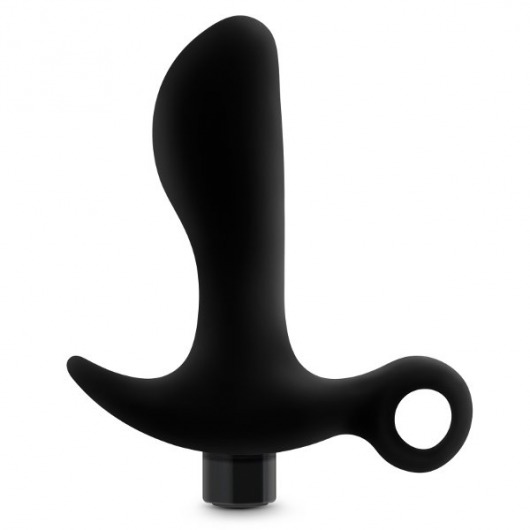 Черный анальный вибратор Silicone Vibrating Prostate Massager 01 - 10,8 см. - Blush Novelties - в Абакане купить с доставкой