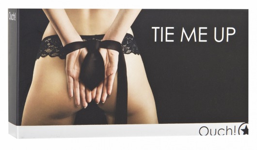 Чёрная лента-галстук для бандажа Tie Me Up - Shots Media BV - купить с доставкой в Абакане