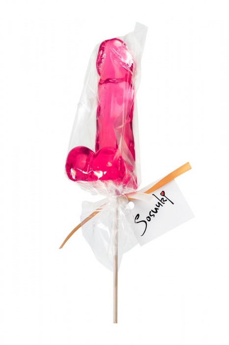 Розовый леденец в форме пениса со вкусом бабл-гам - Sosuчki - купить с доставкой в Абакане