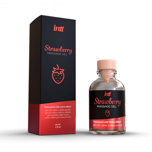 Массажный гель с ароматом клубники Strawberry - 30 мл. - INTT - купить с доставкой в Абакане