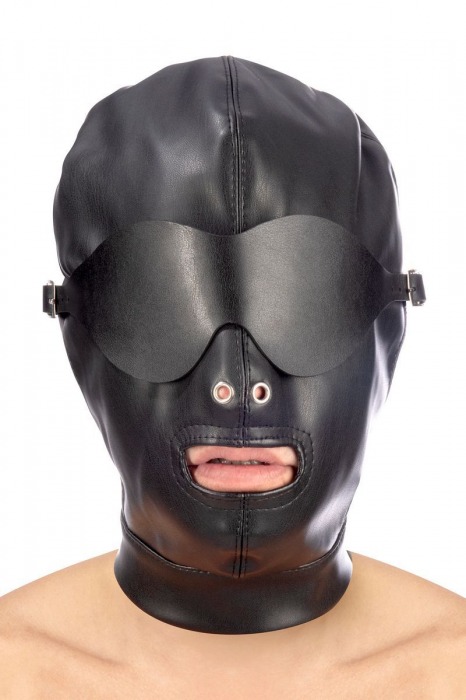 Маска-шлем с отверстием для рта и съемными шорами - Fetish Tentation - купить с доставкой в Абакане