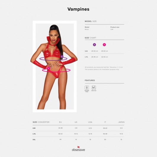 Костюм вампирши Vampines из 4 предметов - Obsessive купить с доставкой