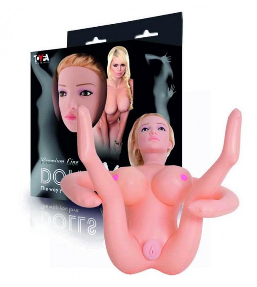 Надувная секс-кукла с реалистичной головой и поднятыми ножками - ToyFa - в Абакане купить с доставкой