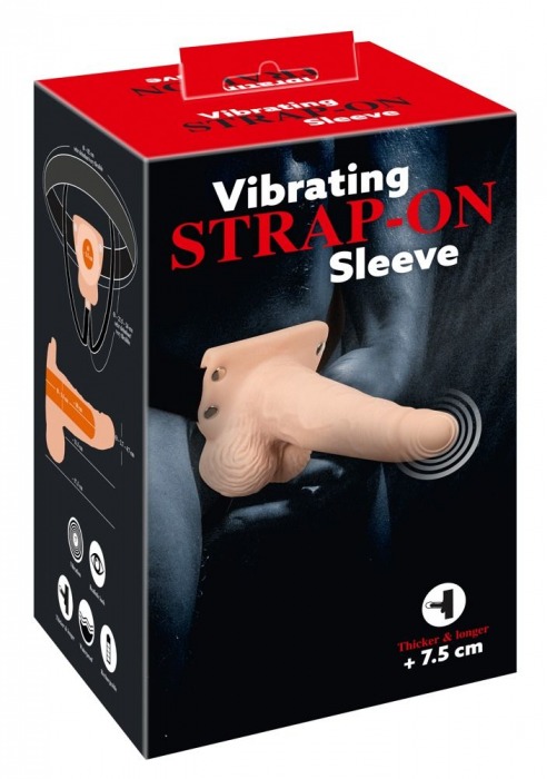 Полый страпон с вибрацией Vibrating Strap-On Sleeve - 17,5 см. - Orion - купить с доставкой в Абакане