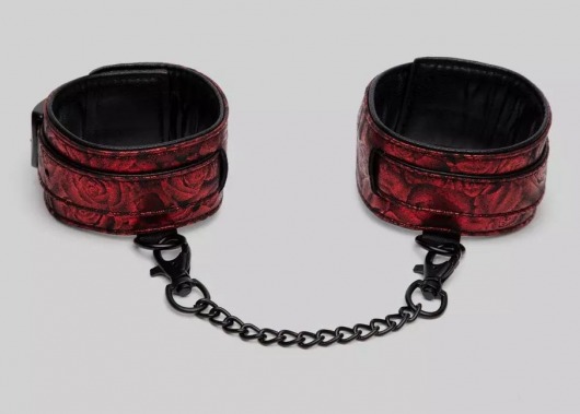 Красно-черные оковы Reversible Faux Leather Ankle Cuffs - Fifty Shades of Grey - купить с доставкой в Абакане