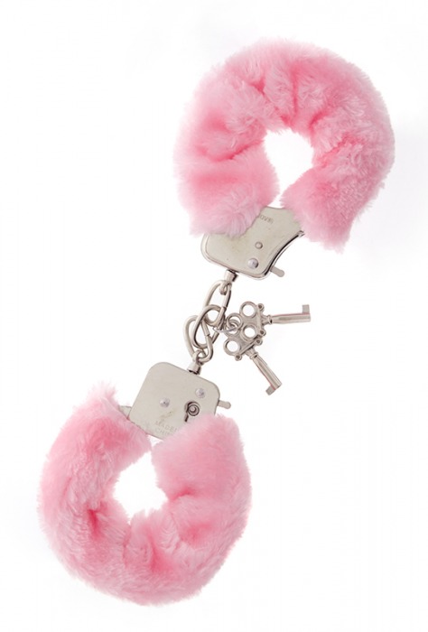 Металлические наручники с розовой меховой опушкой METAL HANDCUFF WITH PLUSH PINK - Dream Toys - купить с доставкой в Абакане