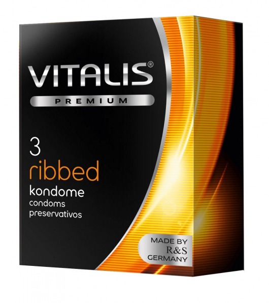 Ребристые презервативы VITALIS PREMIUM ribbed - 3 шт. - Vitalis - купить с доставкой в Абакане