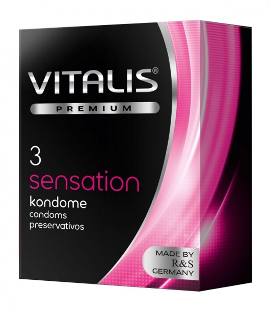 Презервативы с пупырышками и кольцами VITALIS PREMIUM sensation - 3 шт. - Vitalis - купить с доставкой в Абакане