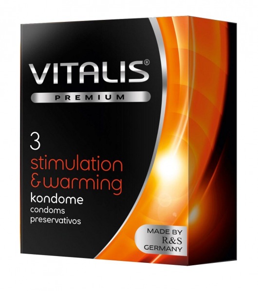 Презервативы VITALIS PREMIUM stimulation   warming с согревающим эффектом - 3 шт. - Vitalis - купить с доставкой в Абакане
