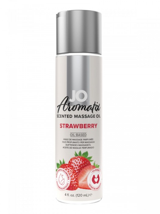 Массажное масло JO Aromatix Massage Oil Strawberry с ароматом клубники - 120 мл. - System JO - купить с доставкой в Абакане