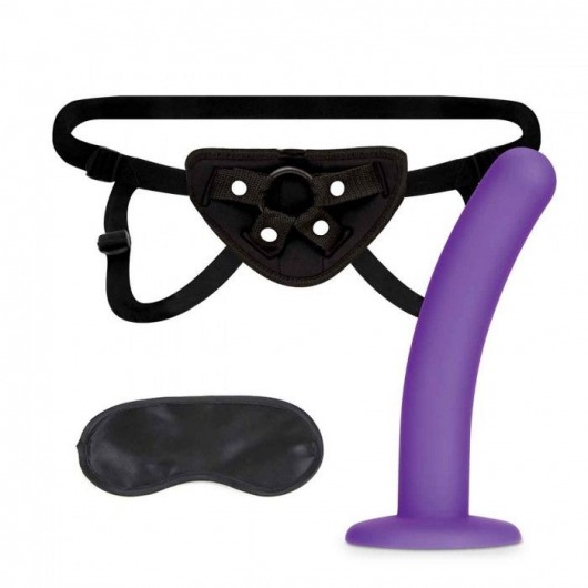 Фиолетовый поясной фаллоимитатор Strap on Harness   5in Dildo Set - 12,25 см. - Lux Fetish - купить с доставкой в Абакане