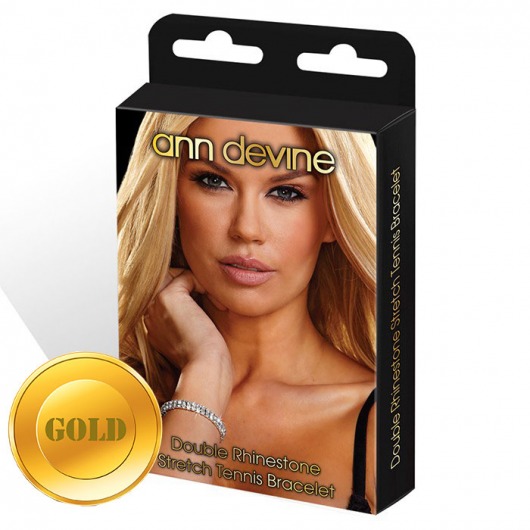 Браслет из золотистых кристаллов Stretch Tennis Bracelet - Ann Devine купить с доставкой