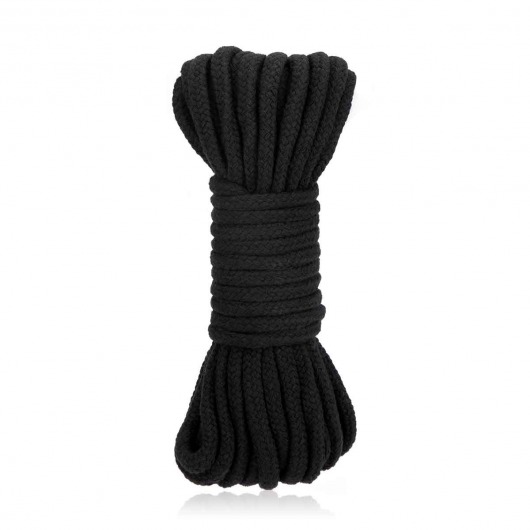 Черная хлопковая веревка для связывания Bondage Rope - 10 м. - Lux Fetish - купить с доставкой в Абакане