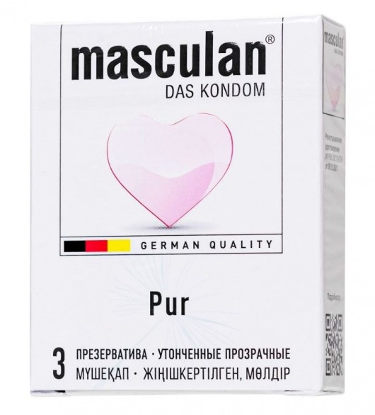 Супертонкие презервативы Masculan Pur - 3 шт. - Masculan - купить с доставкой в Абакане