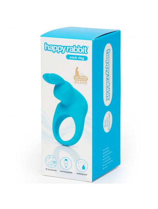 Голубое эрекционное виброкольцо Happy Rabbit Rechargeable Rabbit Cock Ring - Happy Rabbit - в Абакане купить с доставкой