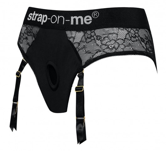 Черные трусики для насадок Diva Lingerie Harness - size M - Strap-on-me - купить с доставкой в Абакане