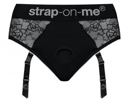 Черные трусики для насадок Diva Lingerie Harness - size M - Strap-on-me - купить с доставкой в Абакане