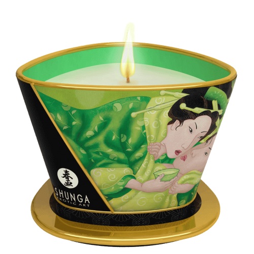 Массажная свеча Exotic Green Tea с ароматом зелёного чая - 170 мл. - Shunga - купить с доставкой в Абакане