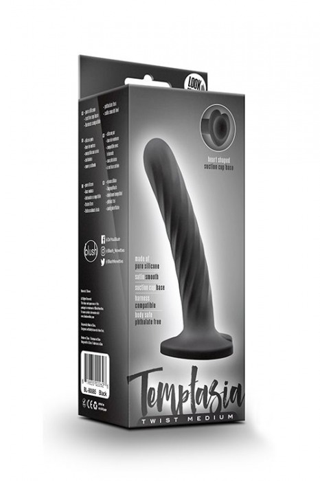 Черный анальный фаллоимитатор Twist Medium - 14 см. - Blush Novelties