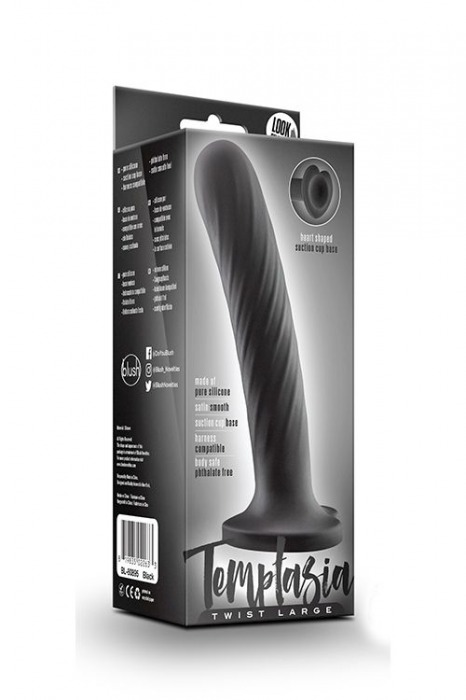Черный анальный фаллоимитатор Twist Large - 17,78 см. - Blush Novelties