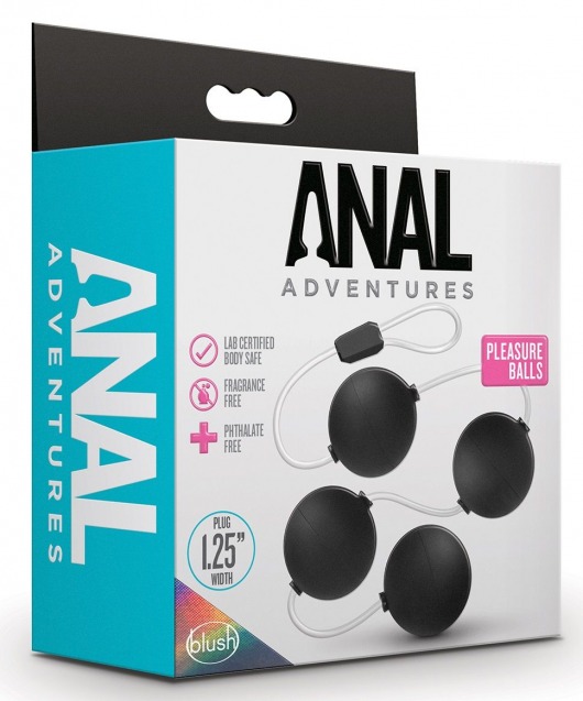 Черные анальные шарики Pleasure Balls - 38,1 см. - Blush Novelties
