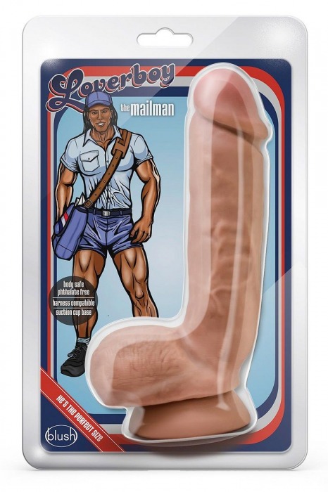 Кофейный фаллоимитатор The Mailman - 21,5 см. - Blush Novelties