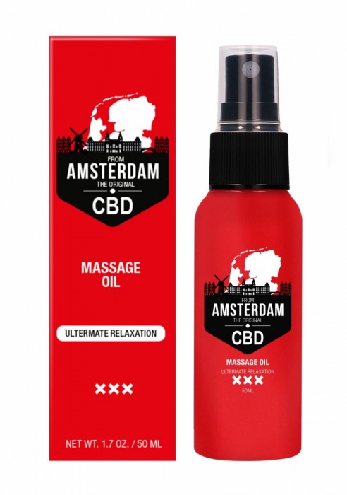 Стимулирующее массажное масло CBD from Amsterdam Massage Oil - 50 мл. - Shots Media BV - купить с доставкой в Абакане