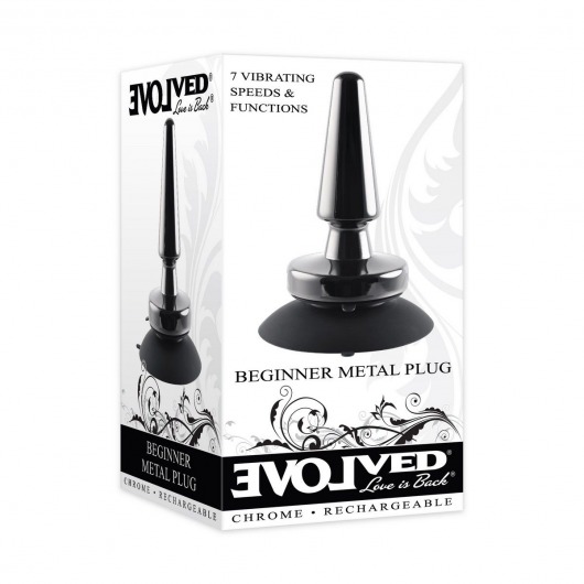 Черная анальная вибропробка Beginner Metal Plug - 11,2 см. - Evolved