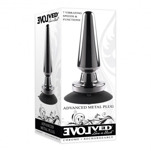 Черная анальная вибропробка Advanced Metal Plug - 13,8 см. - Evolved