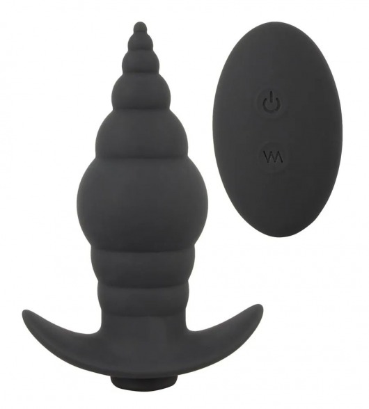 Черная анальная вибропробка RC Butt Plug - 9,6 см. - Orion