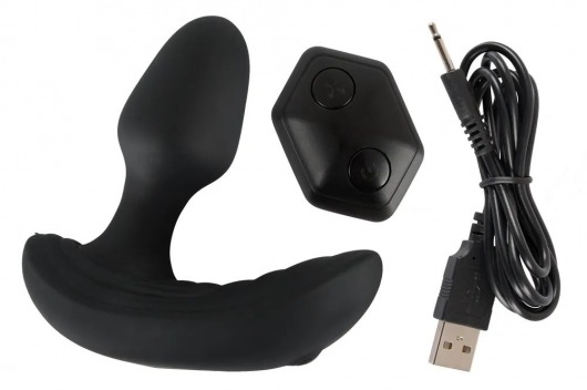Черный вибростимулятор простаты Butt Plug с функцией расширения - 10,7 см. - Orion - в Абакане купить с доставкой