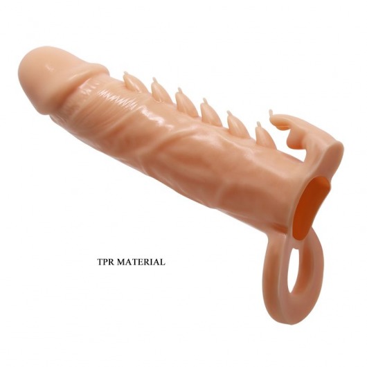 Телесная удлиняющая насадка Penis Sleeve Emmitt - 17 см. - Baile - в Абакане купить с доставкой