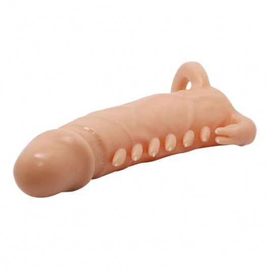 Телесная удлиняющая насадка Penis Sleeve Emmitt - 17 см. - Baile - в Абакане купить с доставкой